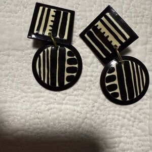 Black and White Geometric Earrings